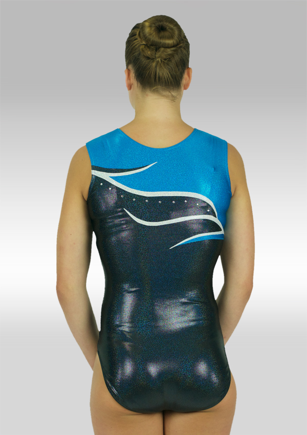 Gymnastikdräkt V597 black / turchese